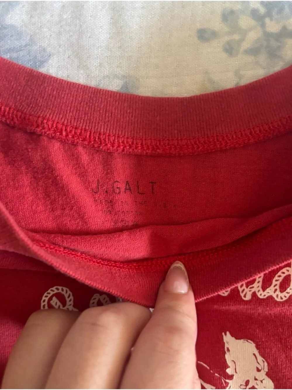 Brandy Melville Red 'Rough Rider' Graphic Tee - Picture 2 of 3